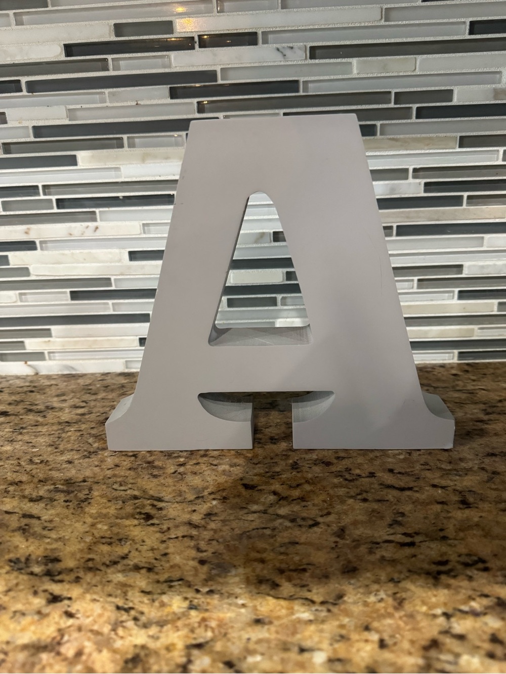 Gray Decorative Letter "A" Home Accent